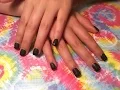 How to Do Black Matte with Shiny Tips Nails
