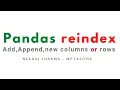 Add append new column or row using python pandas reindex
