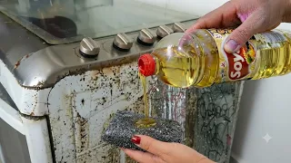 SEM BOMBRIL e SEM ESFREGAR- limpa gordura,crosta e até as BOCAS e GRADES QUEIMADAS do FOGÃO.