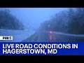 Maryland snow Driving conditions in Hagerstown area