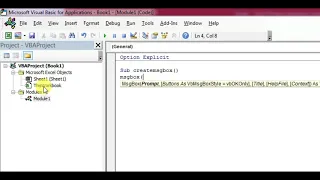 How to create messagebox in VBA HINDI