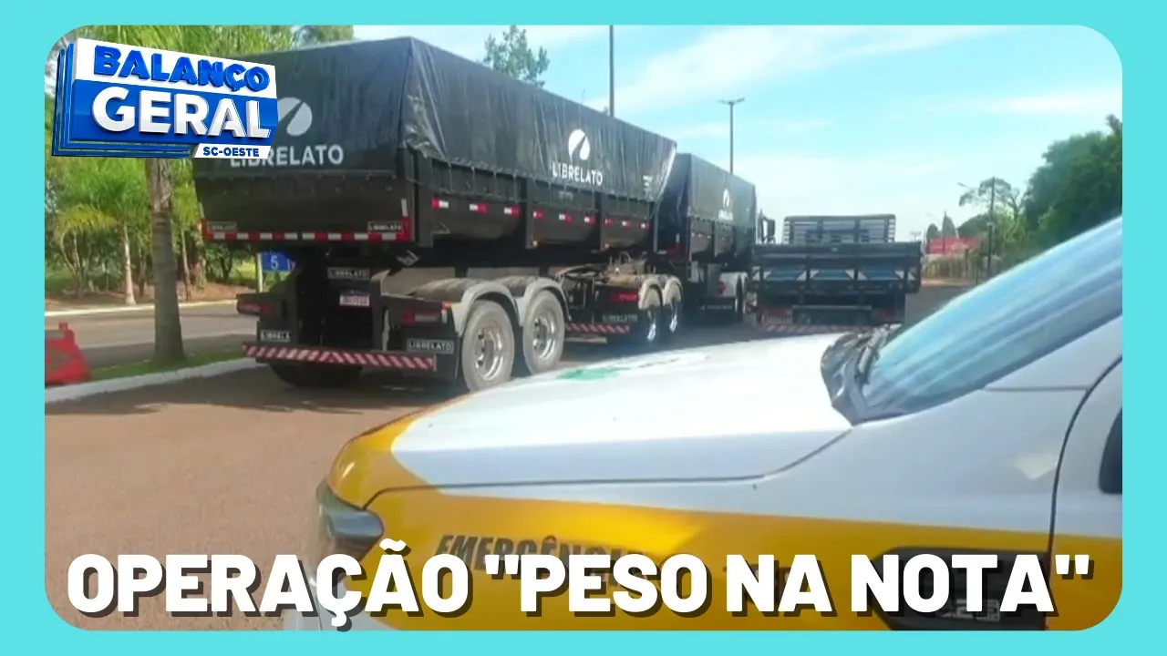 Operação "Peso na Nota" flagra veículos de carga com excesso de peso em rodovias do Oeste