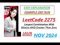 Largest Combination With Bitwise AND Greater Than Zero Leetcode 2275 Java Code Developer Coder