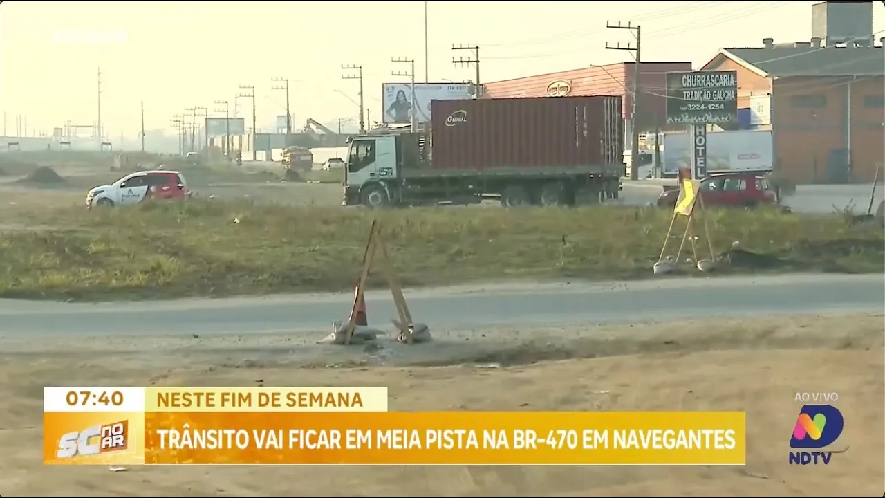 BR-470 em Navegantes: trânsito vai ficar em meia pista neste fim de semana