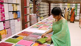 గృహప్రవేశం కోసం పెట్టుబడి చీరల షాపింగ్😍 Wholesale Saree Store At Hyderabad👌 Latest Saree Collection