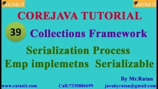 Core java Tutorial Collections Framework -39 Serialization Process By Ratan sir