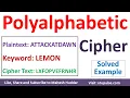 1 Polyalphabetic Cipher Solved Example Vigenere Cipher Encryption Decryption Vidya Mahesh Huddar
