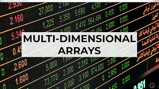 Data Structures Multi-dimensional Arrays