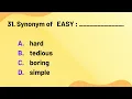 Beginner s Level Synonyms Quiz - 25 Easy Questions Improve your English