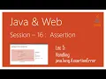 Assertion assert Statement in Java Handling java lang AssertionError