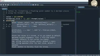 Python 74 Formatting a floating point number to 2 decimal places using the format method