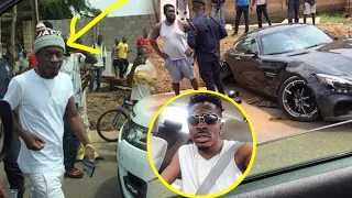 shatta wale surviv s acc d nt with rangerover after fail j uju