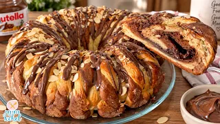 ROSCA DE PAN DULCE DE VAINILLA Y CHOCOLATE RELLENA DE NUTELLA SUAVE Y ESPONJOSA | POSTRES CON IXCHEL