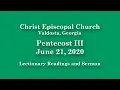 Christ Episcopal Church Lectionary Readings and Sermon June 21 2020