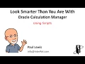 Using Calc Manager Scripts