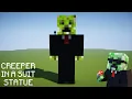Minecraft - How To Build A Creeper In A Suit Statue 1 000 Sub Special Statue of Me