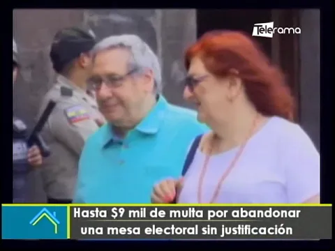 Hasta $9 mil de multa por abandonar una mesa electoral sin justificación