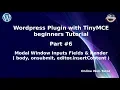 Learn Wordpress Plugin with TinyMCE Editor Beginners Tutorial Adding Modal Window Inputs Fields