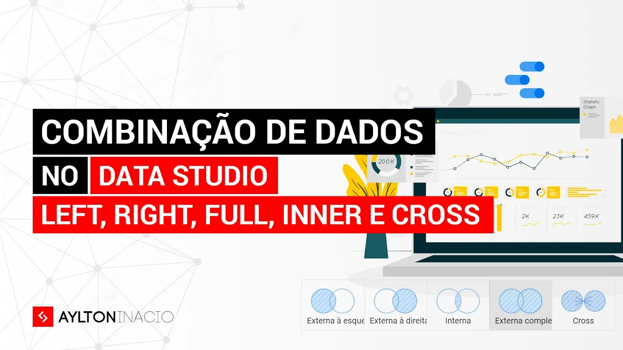 Combinação de dados no Google Looker Data Studio com 5 tipos de JOIN