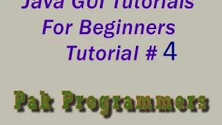 Java GUI Tutorial 4 JOptionPane Pakage