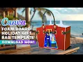 Trendy Fashion Holiday Gift Bag Design Template Canva Editable Template Foam Board Gift Bag Craft