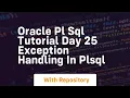 oracle pl sql tutorial day 25 exception handling in plsql
