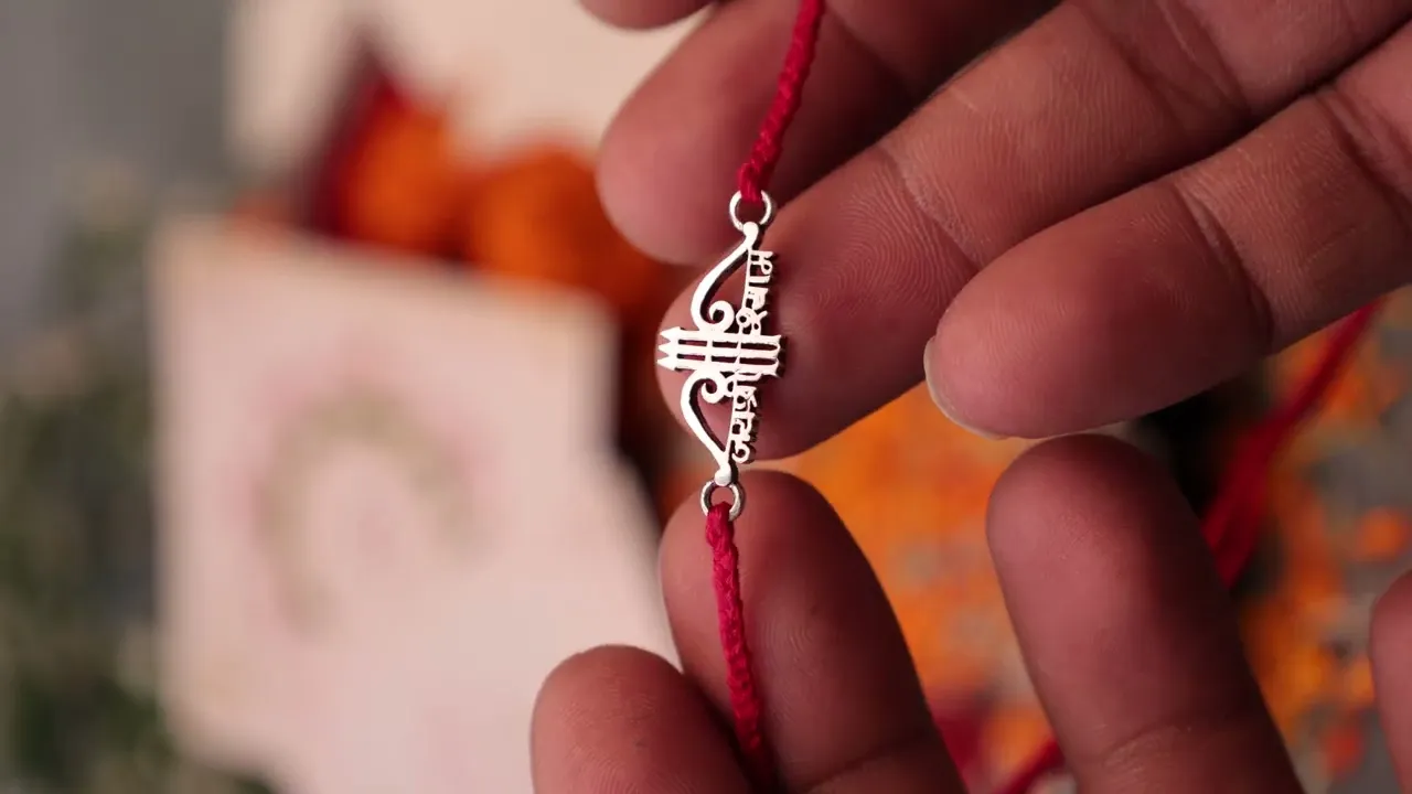 925 Pure Silver Jai Shree Shyam Rakhi for Protection, Prosperity & Divine Blessings