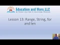 Lesson 13 - Range-For-Strings-Len