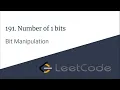 E001 Number of 1 bits Bit Manipulation CodeNCode