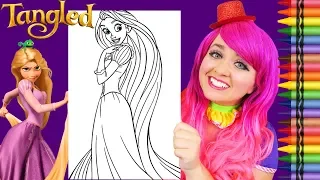 Coloring Rapunzel Tangled Disney Princess GIANT Coloring Page Crayola Crayons KiMMi THE CLOWN