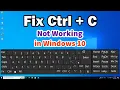 How to Fix Ctrl C Not Working in Windows 10 PC or Laptop