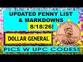 UPDATED DOLLAR GENERAL PENNY LIST W MARKDOWNS 26 PICS W LIST
