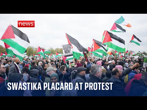 Download MP3 Man arrested for carrying swastika placard at pro-Palestinian protest
