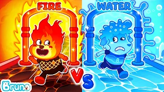 🔥Fire vs Water💧 Hot or Cold Challenge For Bruno Bear Baby 🤩 Best Kids Cartoon