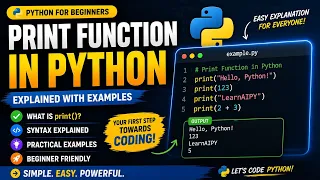 Python Print Function Explained in 5 Minutes Beginner Tutorial LearnAIPY 2026