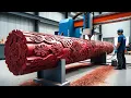 Download Lagu Giant Woodturning \u0026 Carving | Millennial Redwood Tree Crafted Inside Huge Factory – An Amazing Sight