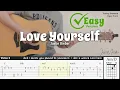 Download Lagu Love Yourself (Easy Version) - Justin Bieber | Fingerstyle Guitar | TAB + Chords + Lyrics