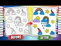 Rainbow Cloud Coloring Magic Amazing Before After Transformation