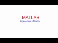 Lecture 5 Eigen values in MATLAB