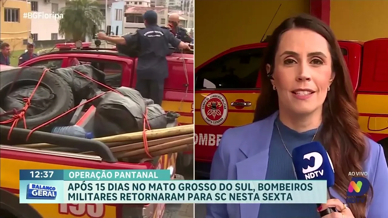 Bombeiros catarinenses retornam após 15 dias combatendo incêndios no Pantanal