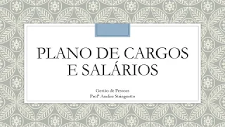 Plano de Cargos e Salários - Gestão de Pessoas