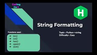 String Formatting HackerRank Python rjust oct hex bin