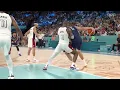 LeBron James guarding Nikola Jokic in the 4th quarter of the 2024 Olympics Semifinals