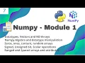 OPENCV - PYTHON Numpy-1 Datatypes NDArray and attributes Numpy Algebra Scalar Operation
