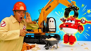¡Un fantasma causa problemas en la obra de construcción! .