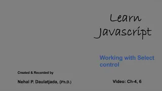 Learn Javascript Working with Select Control - Change selection
