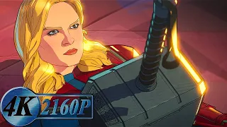 thor vs captain marvel the party pooper fight scene no bgm what if 