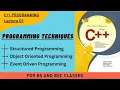 Programming Techniques Lecture 7 Sequential conditional Irritative Structure OOP