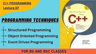 Programming Techniques Lecture 7 Sequential conditional Irritative Structure OOP