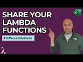 Share LAMBDA Functions across Workbooks Excel LAMBDA Function Tutorial